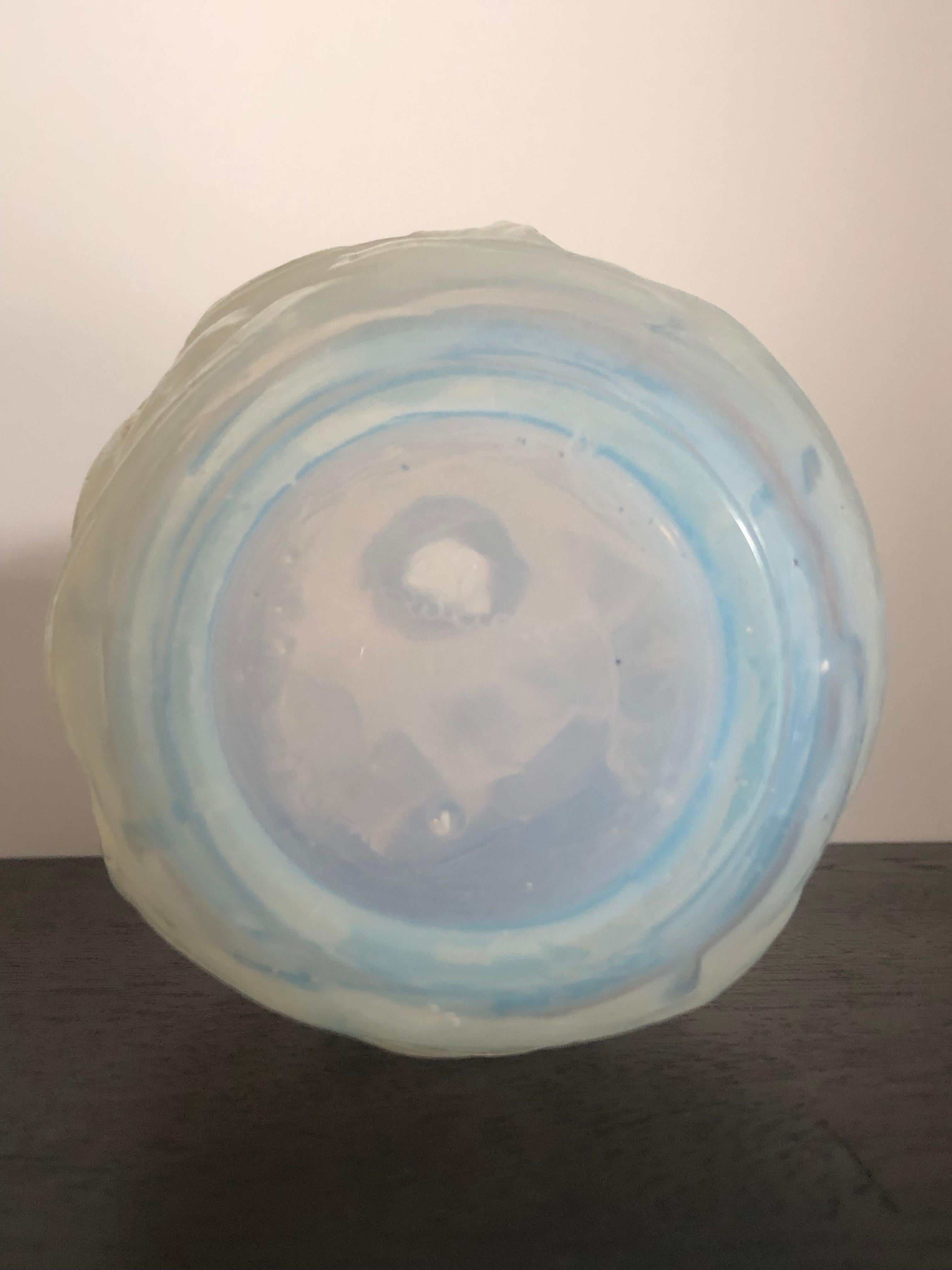 French 1921 René Lalique Ronces Vase in Double Cased Opalescent Glass