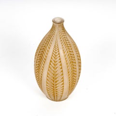 1921 René Lalique Vase Acacia Glass with Sepia Patina