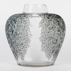 1921 René Lalique - Vase Poivre Pepper Glass With Blue Grey Patina