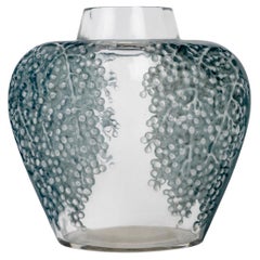1921 René Lalique - Vase Poivre Pepper Glass With Blue Patina