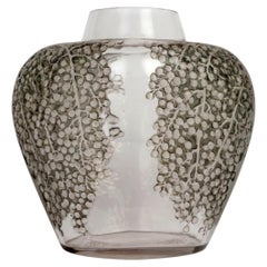 1921 René Lalique - Vase Poivre Pepper Glass With Grey Green Patina