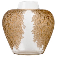 1921 René Lalique - Vase Poivre Verre à Patine Sépia