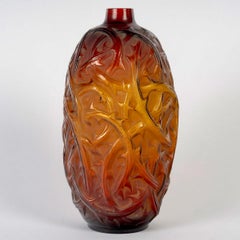 1921 René Lalique - Vase Ronces Amber Glass, Brambles