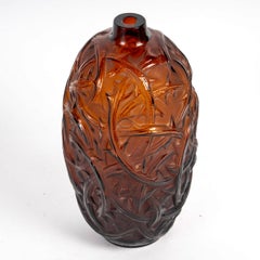 1921 René Lalique - Vase Ronces Amber Glass