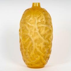 1921 René Lalique - Vase Ronces Cased Yellow Opalescent Glass
