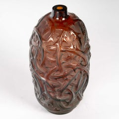 1921 René Lalique - Vase Ronces Red Amber Glass, Brambles