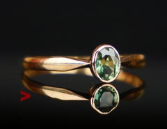 1921 Ring natural 0.5ct Green Sapphire solid 18K Gold ØUS8 / 1 gr