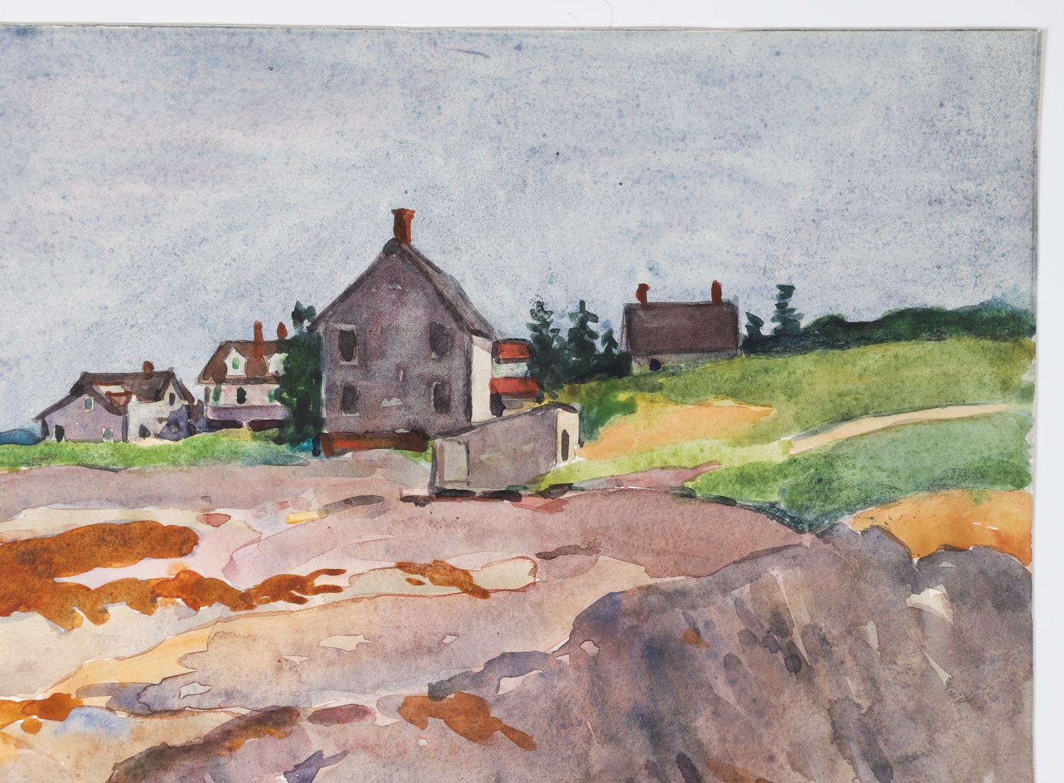 Early 20th Century 1921 South Harpswell Maine Egbert Cadmus Watercolor Painting For Sale