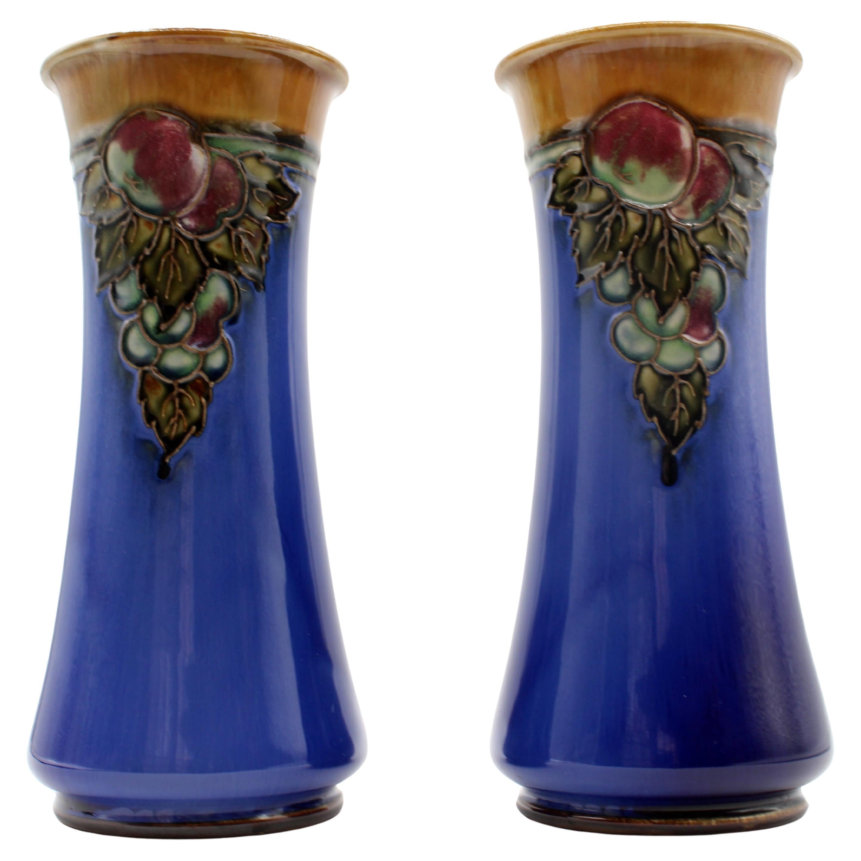 1922-1927 Pair of Arts & Crafts Vases by Royal Doulton, England