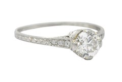1922 Art Deco 0.90 Carat Diamond Platinum Engagement Ring