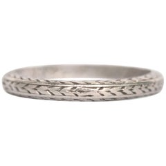 1922 Art Deco Platinum Wedding Band