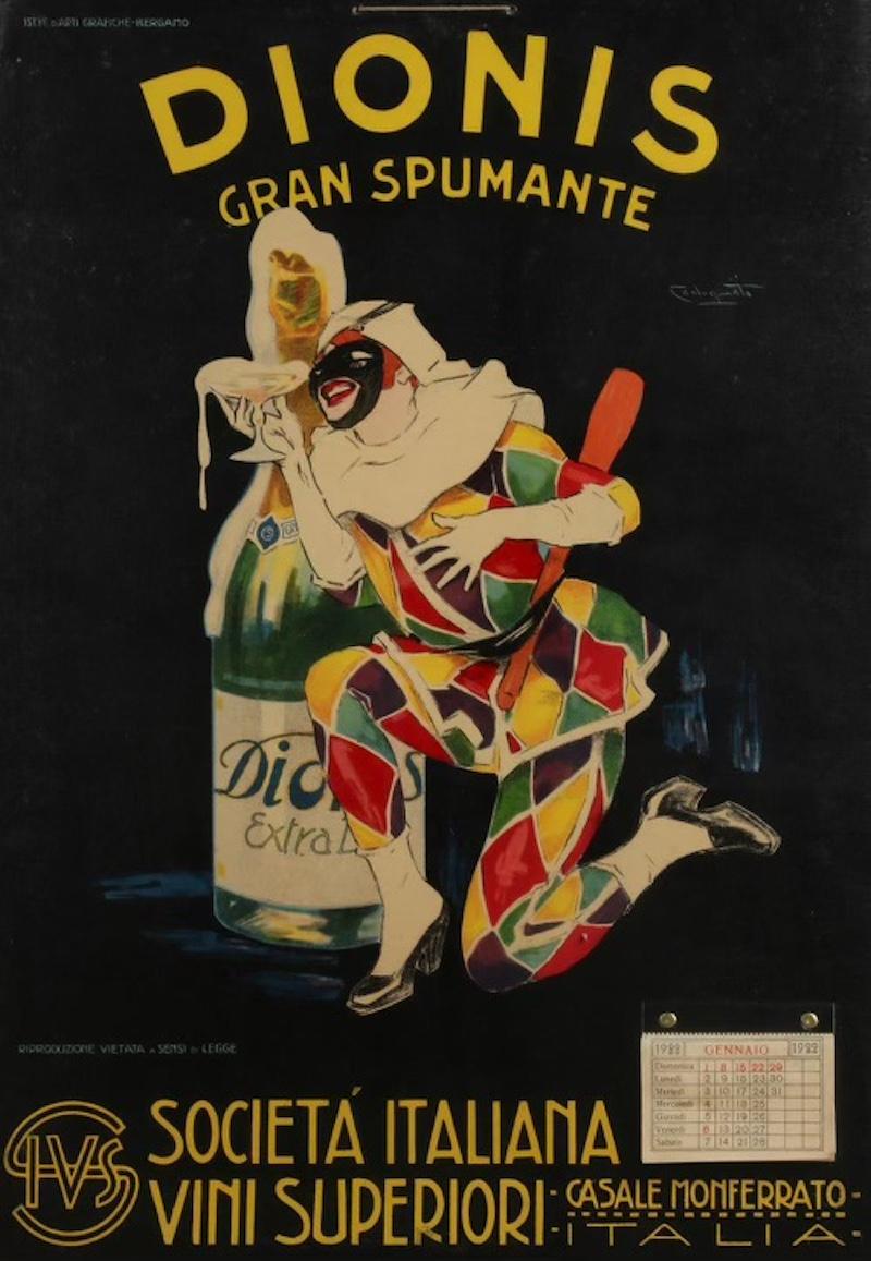 1922 Dionis Gran Spumante Lithographieplakat von Plinio Codognato, Dionis Gran Spumante (Italienisch) im Angebot
