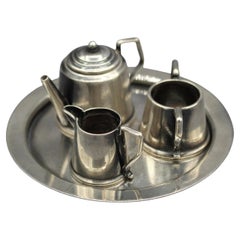 1922 English Miniature Sterling Silver Tea Set on Tray