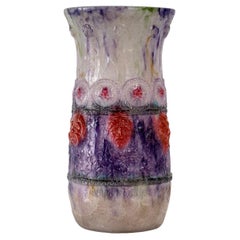 1922 Gabriel Argy-Rousseau, Vase Tragi Comique Pate De Verre Glass