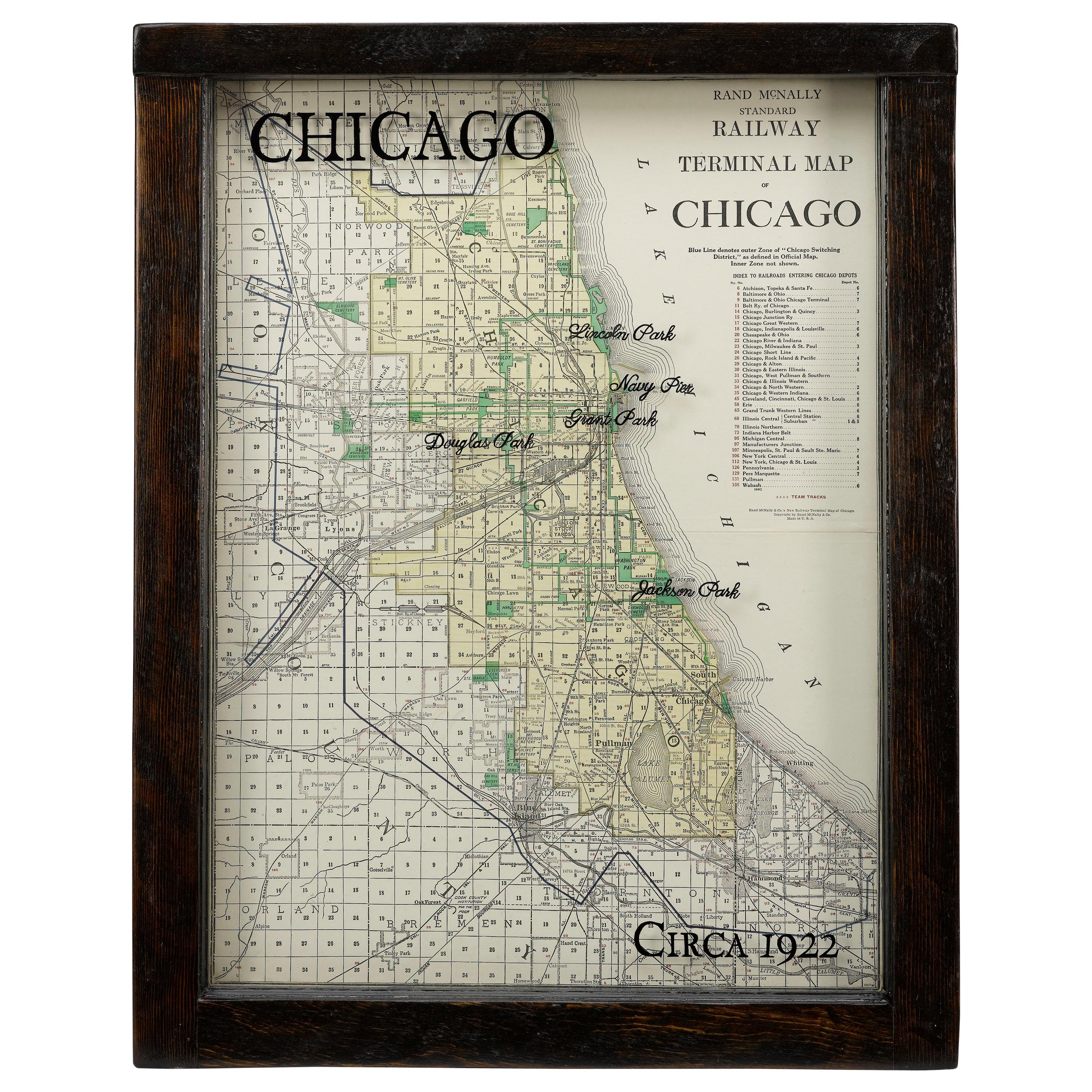1922 Map of Chicago, Rand McNally Standard Railway Map