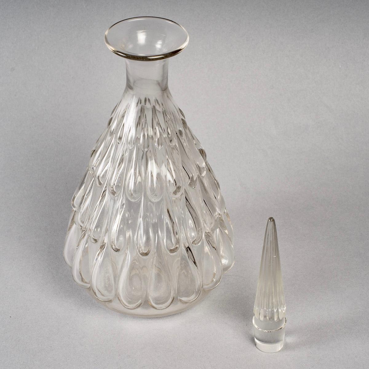 Art Deco 1922 Rene Lalique, Decanter Gouttes Deau Clear Glass