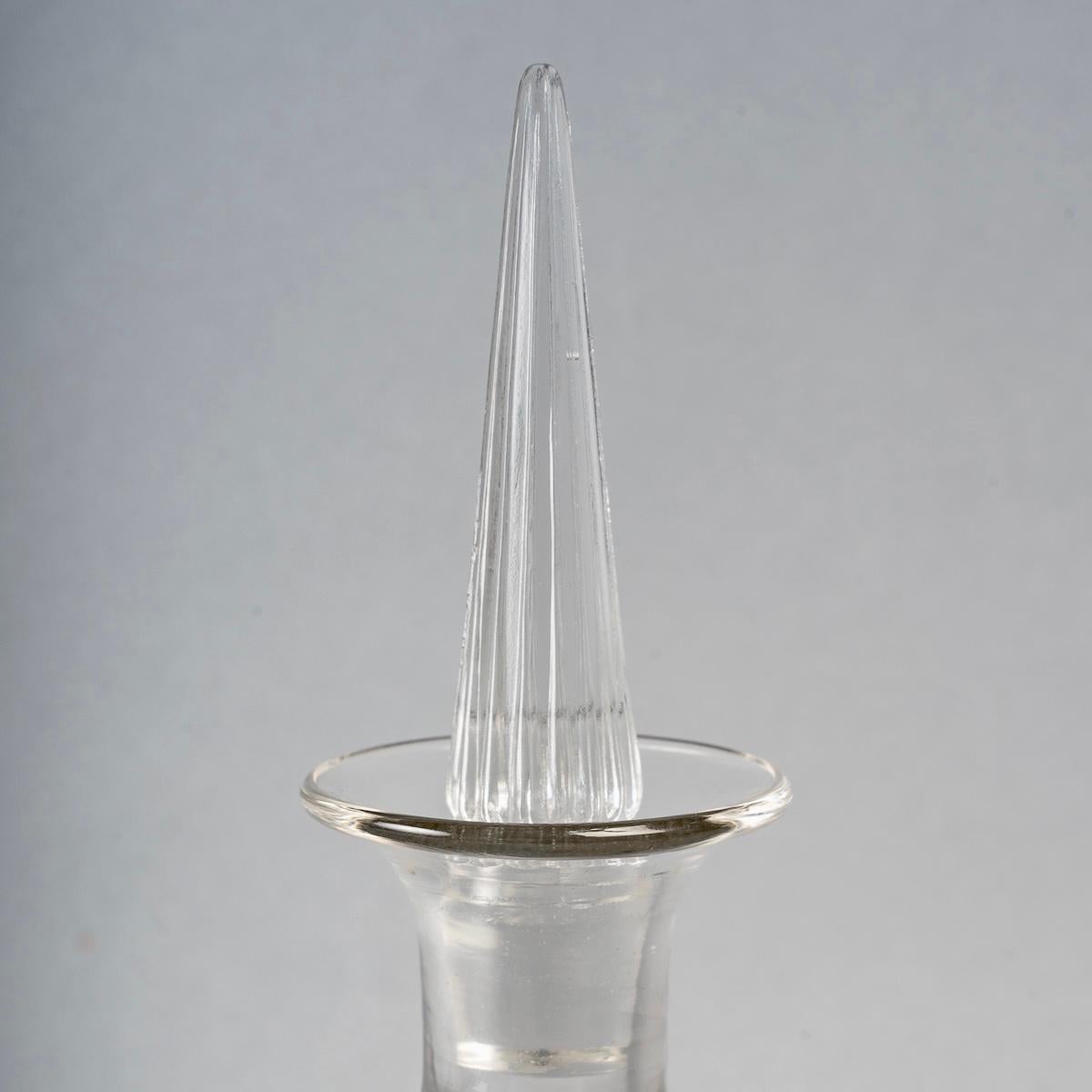 French 1922 Rene Lalique, Decanter Gouttes Deau Clear Glass