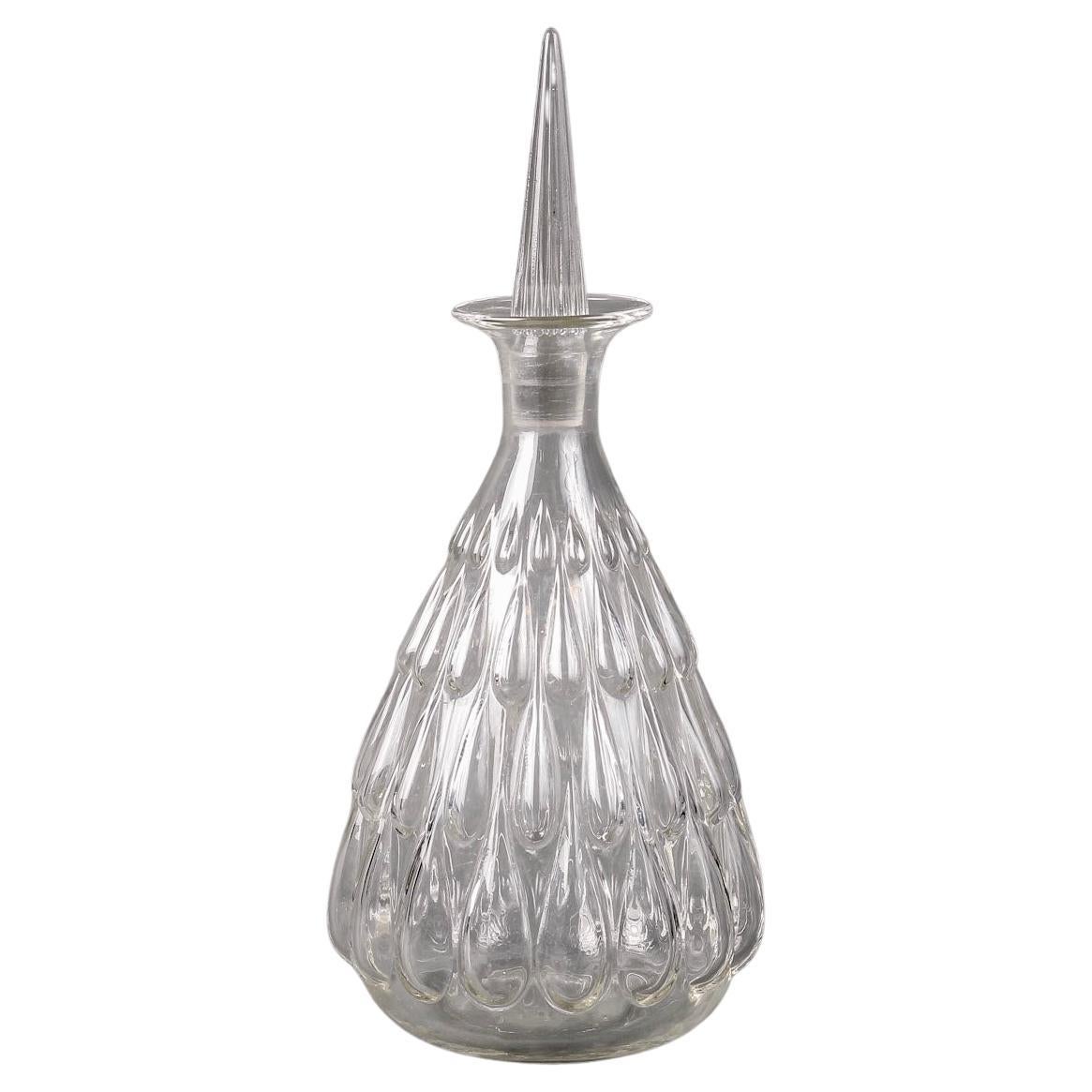 1922 Rene Lalique, Decanter Gouttes D'Eau Clear Glass Water Drops For Sale