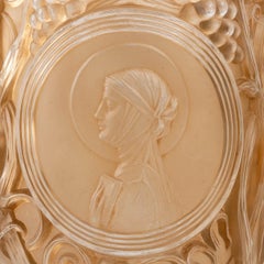 1922 René Lalique, Ice Bucket Vase Clos Sainte Odile Frosted Glass Sepia Patina