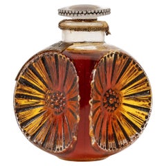 1922 René Lalique, Parfüm Galéjade Glas mit Sepia Patina für Forvil