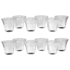 1922 René Lalique Set of 12 Pieces Glasses Cups Pavot Black Enamel