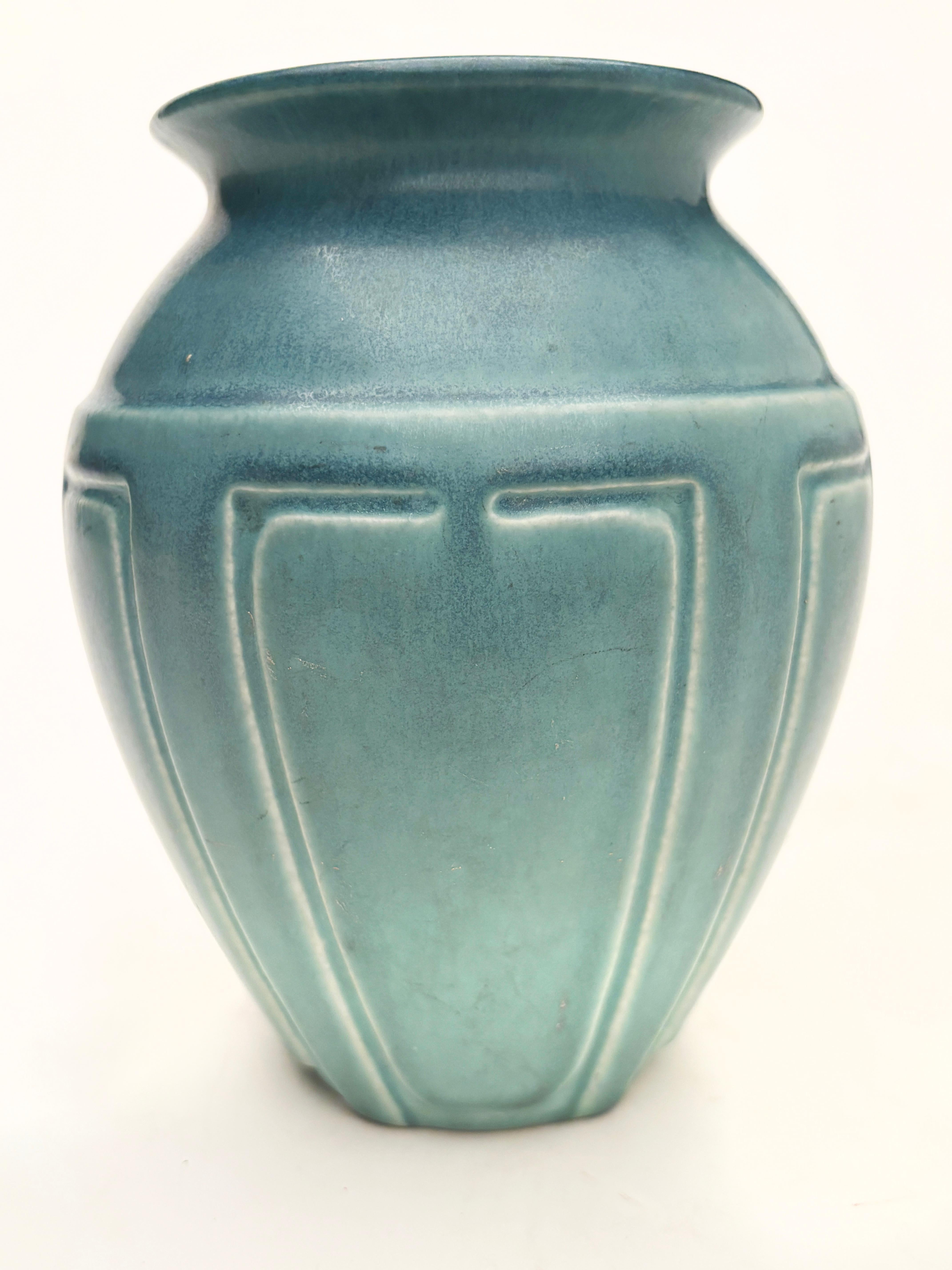 XX secolo 1922 Rookwood Art Nouveau Verde Turchese Morbido con Pannelli in vendita