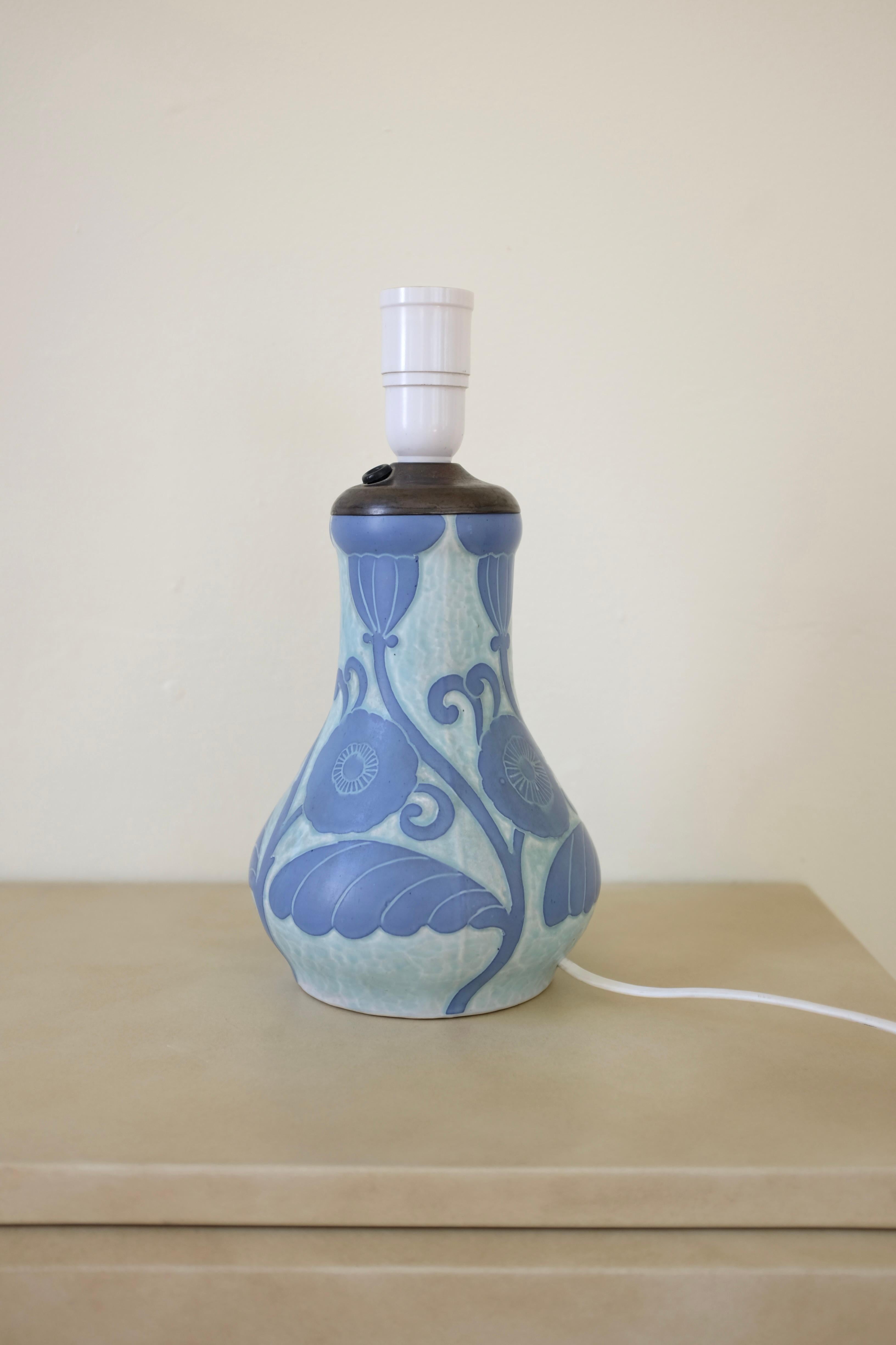 Jugendstil 1922 Lampe Sgraffito de Josef Ekberg en vente