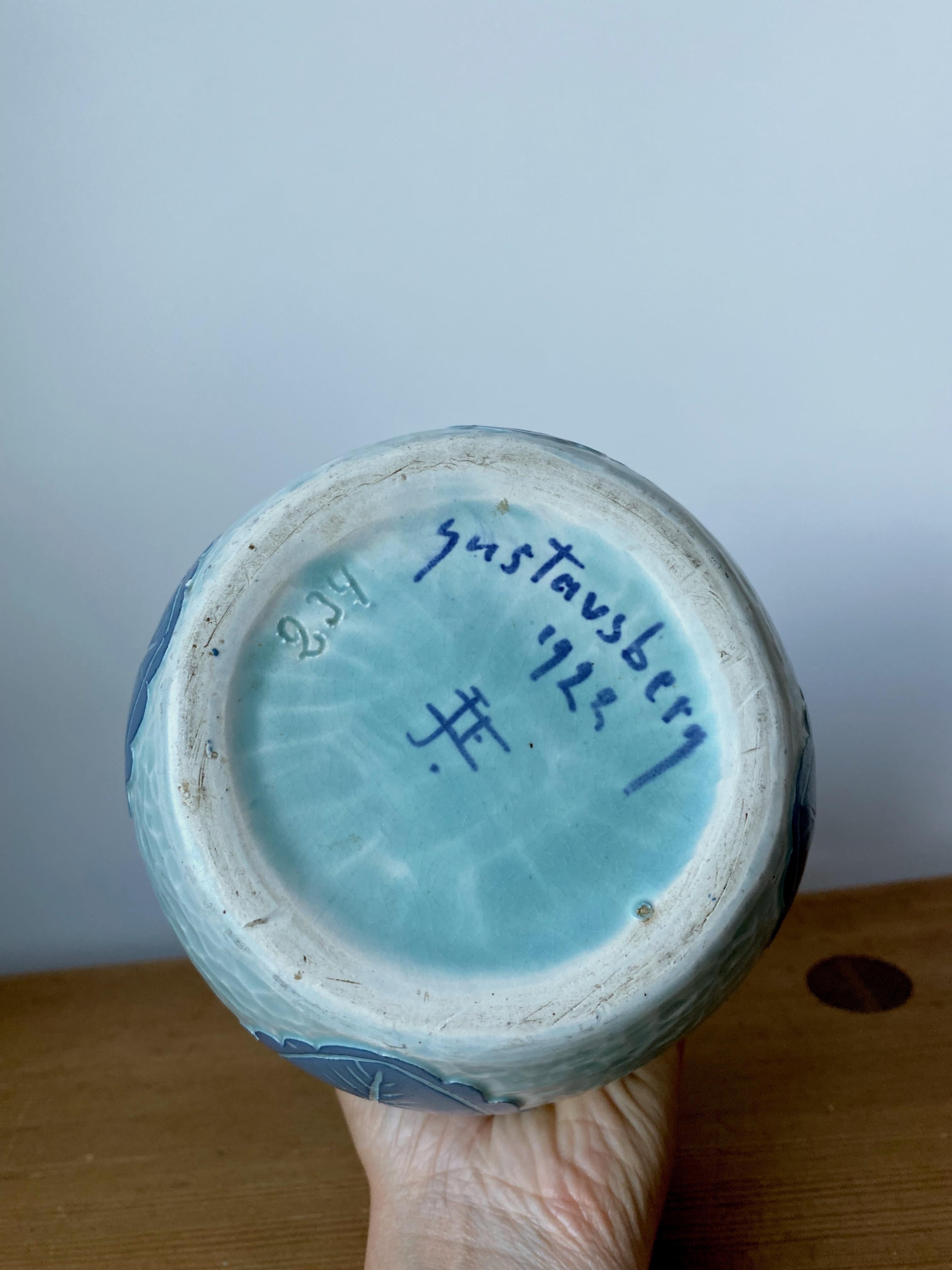 Intagliato a mano Vaso Sgraffito del 1922 di Josef Ekberg in vendita
