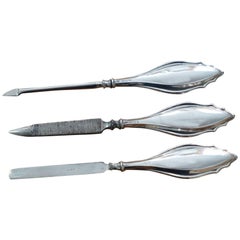 Antique 1922 Sterling Silver Manicure Set Birmingham Made Nail File Cuticle Press Etc
