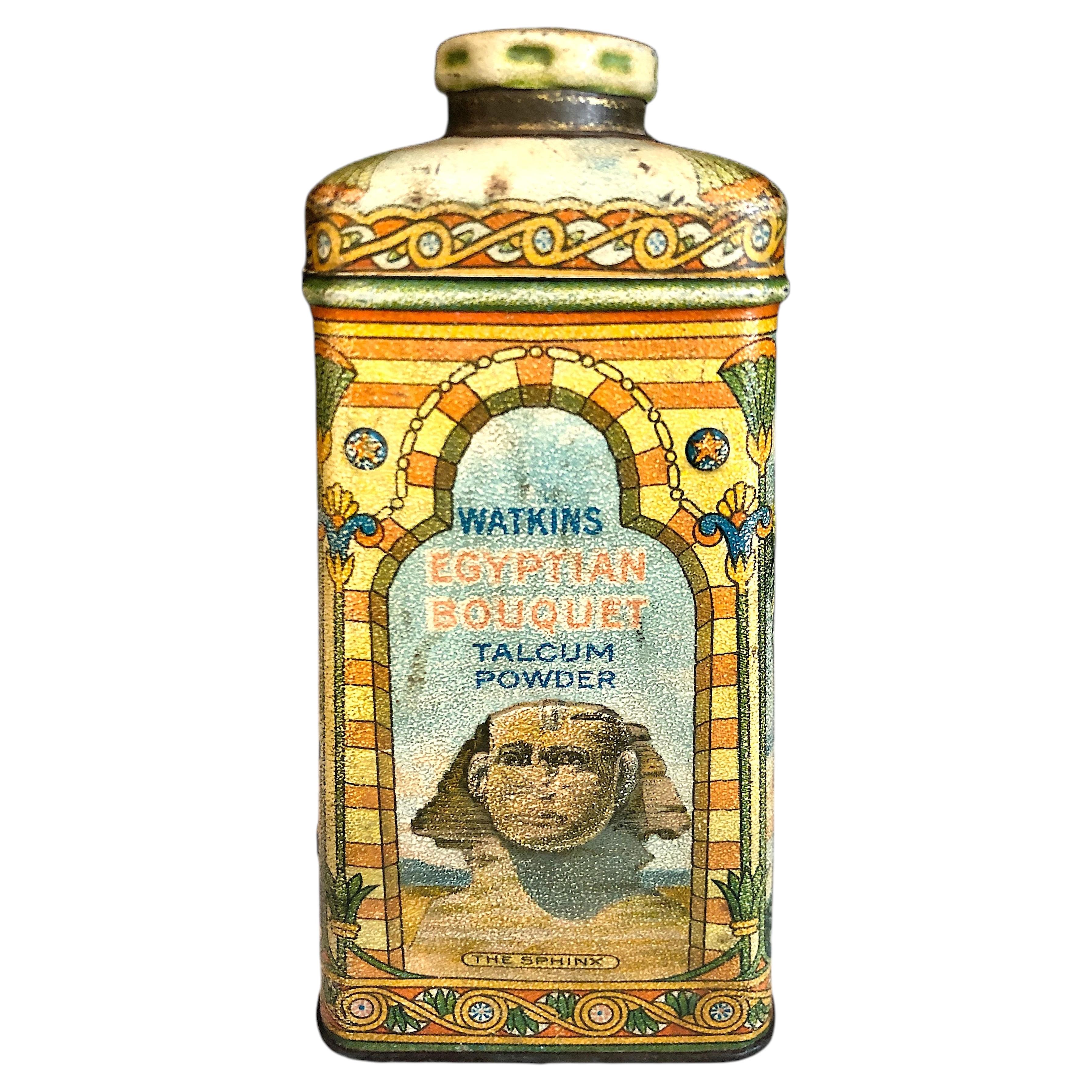 1922 Watkins „Egyptian Bouquet“ Talkumpuder-Dose im Angebot