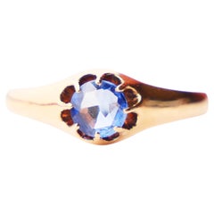 1923 Antique Ring 0.7ct natural Sapphire solid 18K Gold Ø 6.75 US /2.2gr  