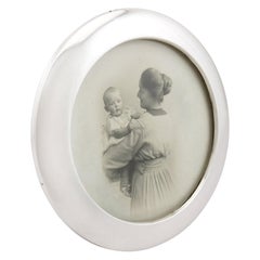 Cadre photo ancien en argent sterling de style George V, 1923
