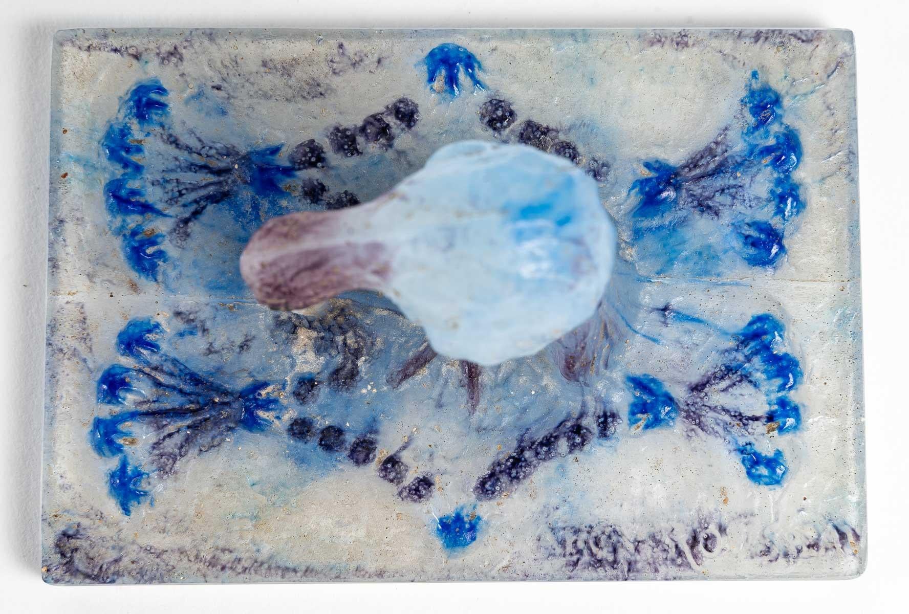 1923 Gabriel Argy Rousseau, Schachtel Ibis Pate De Verre Glas (Frühes 20. Jahrhundert)