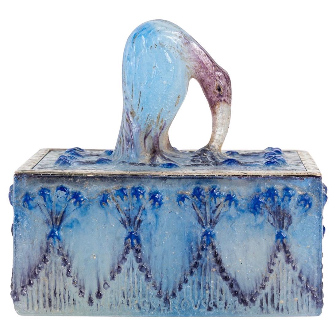 1923 Gabriel Argy Rousseau, Schachtel Ibis Pate De Verre Glas