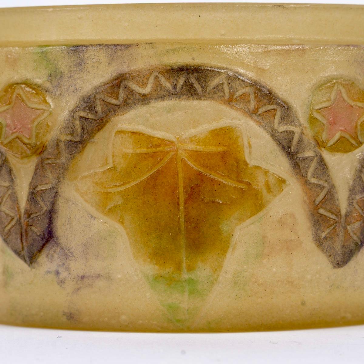 Molded 1923 Gabriel Argy Rousseau - Box Masques Maks Glass Pate De Verre