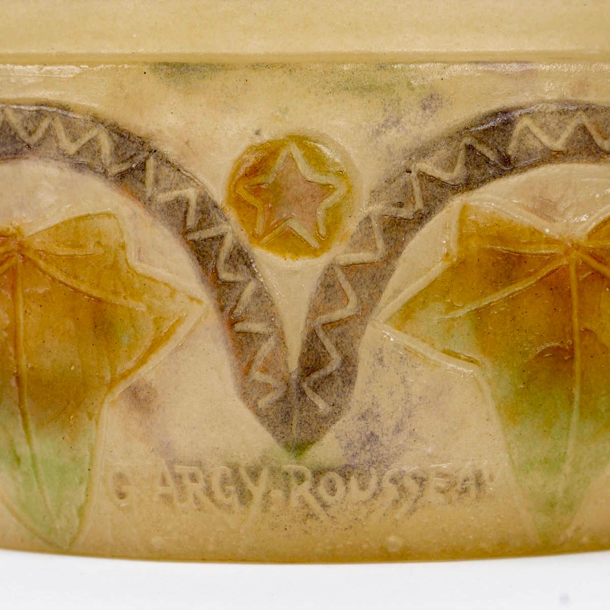 Early 20th Century 1923 Gabriel Argy Rousseau - Box Masques Maks Glass Pate De Verre