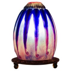 1923 Gabriel Argy Rousseau Nightlight Lamp Petales Retombantes Pate Verre Glass