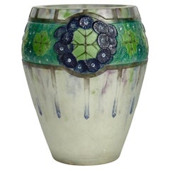 1923 Gabriel Argy Rousseau - Vase Ombelles Umbels Glass Pate De Verre