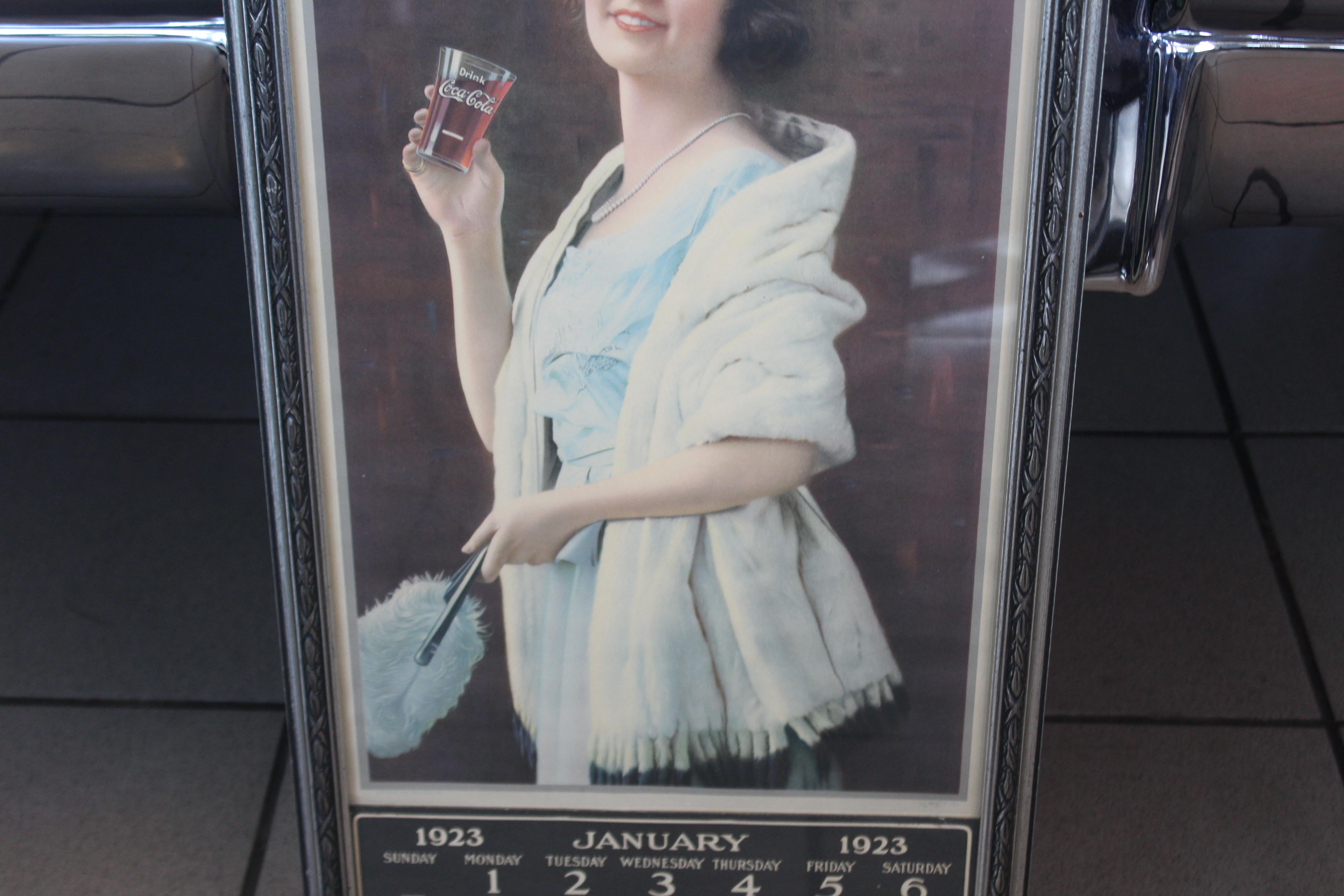 1923 January Coca-Cola Calendar Paper Advertising In Fair Condition For Sale In Orange, CA