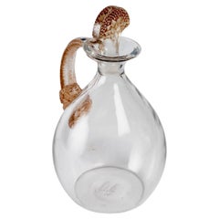 1923 René Lalique Decanter Satyre for Cusenier Clear Glass with Sepia Patina