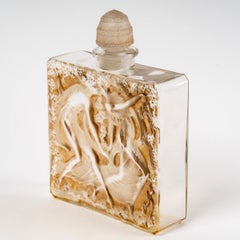 1923 Rene Lalique Elegance D'Orsay Perfume Bottle Glass Sepia Patina