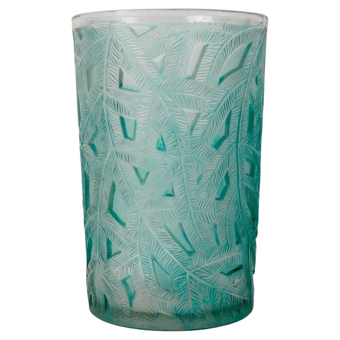1923 René Lalique Epicea Vase in Frosted Glass with Green Patina, Spruce at  1stDibs