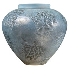 1923 René Lalique Esterel Vase in Double Cased Opalescent Glass with Grey Patina