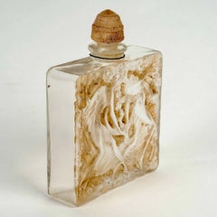 1923 Rene Lalique - Perfume Bottle Elegance D'Orsay Glass Sepia Patina