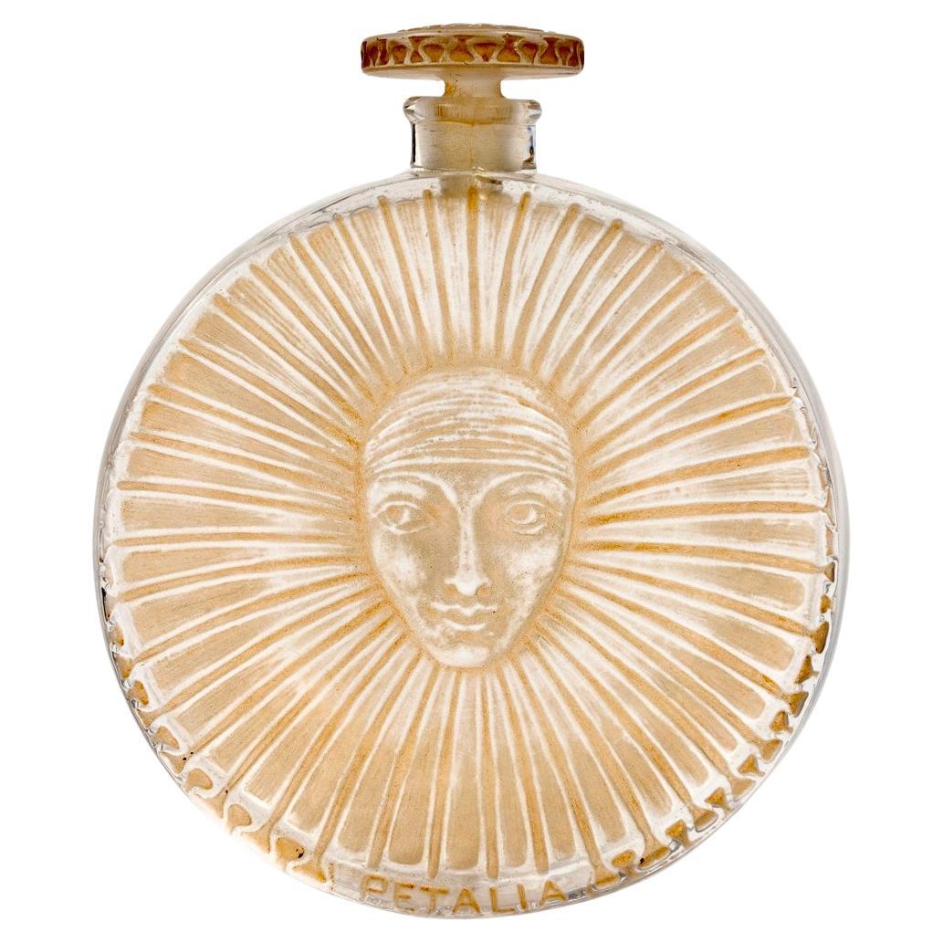 1923 Rene Lalique - Perfume Bottle Petalia Tokalon Glass with Sepia Patina