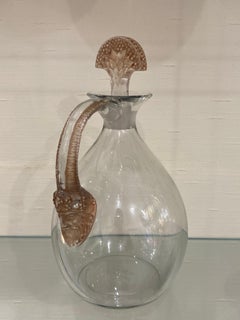 1923 René Lalique Satyre Decanter for Cusenier Sepia Stained Glass