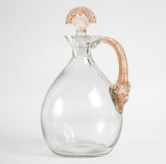1923 René Lalique Satyre Decanter for Cusenier Sepia Stained Glass