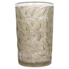 1923 René Lalique Vase Epicea Spruce Glass with Green Patina