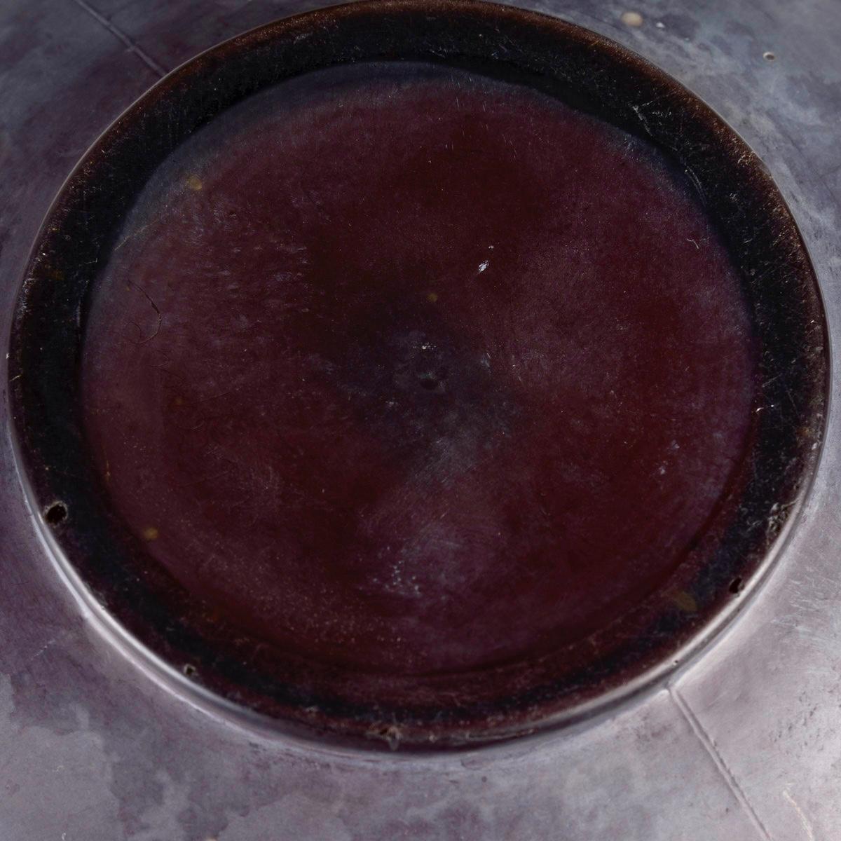 1923 Rene Lalique - Vase Gros Scarabees Bettles Red Amber Glass White Patina In Good Condition For Sale In Boulogne Billancourt, FR