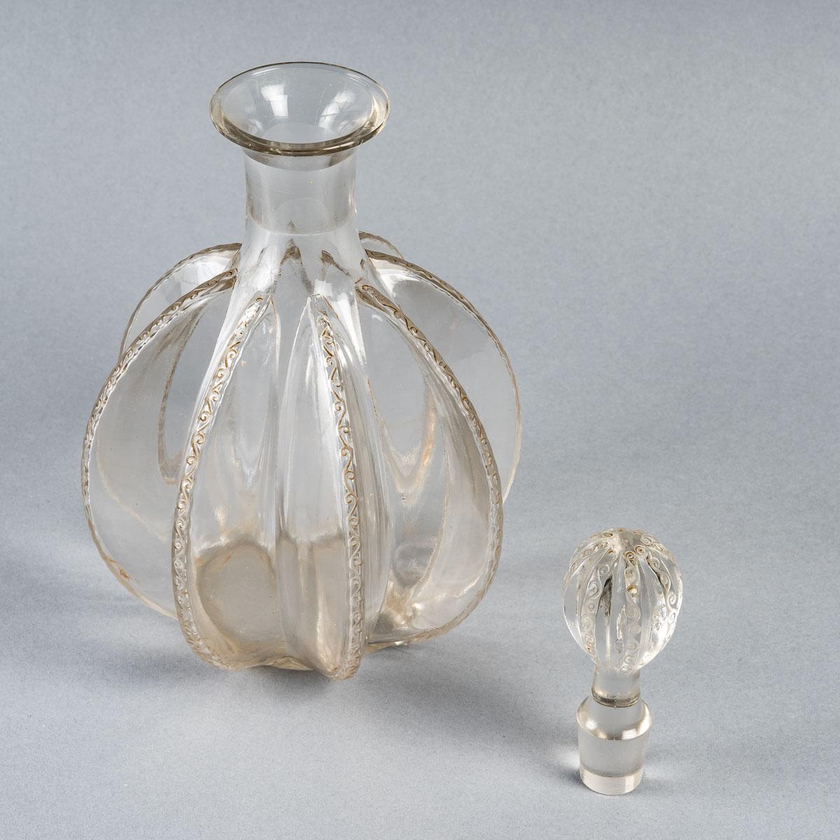 1923 René Lalique Vrilles de Vigne Decanter Clear Glass In Good Condition In Boulogne Billancourt, FR
